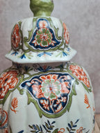Potiche couverte ancienne faïence Desvres Fourmaintraux Xixe décor chinoiserie chien de Fô