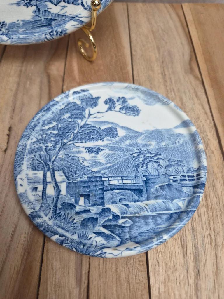 Gien x Enoch Wedgwood Countryside – dessous de plat + 2 dessous de bouteille