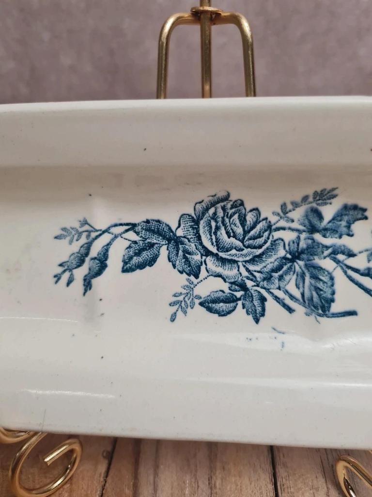 Petit porte-brosse à dents ou vide-poche vintage en terre de fer Longchamp, modèle Rosa 🌿