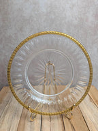 Assiette ancienne en verre taillé – Monture métal doré Cailar-bayard – Orfèvrerie française