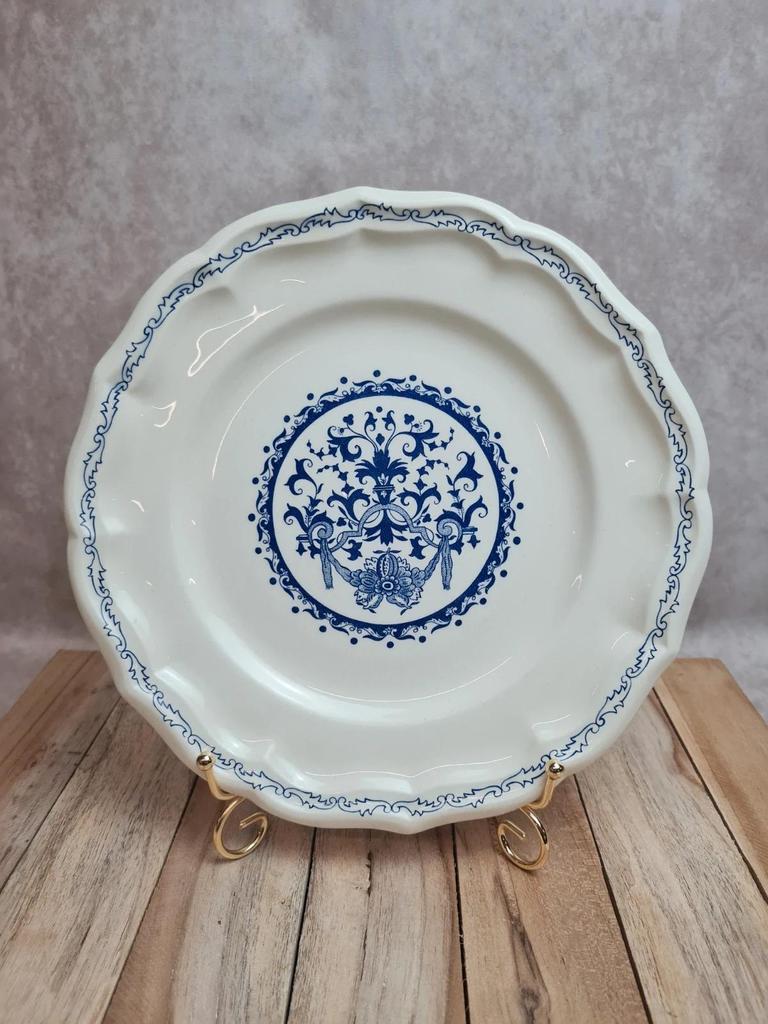 Assiette plate Gien modèle Rouen bleu – décor classique 💙