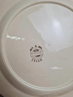 Lot de 6 assiettes plates Boch La Louvière Belgique modèle 2460 décor cerises polychrome