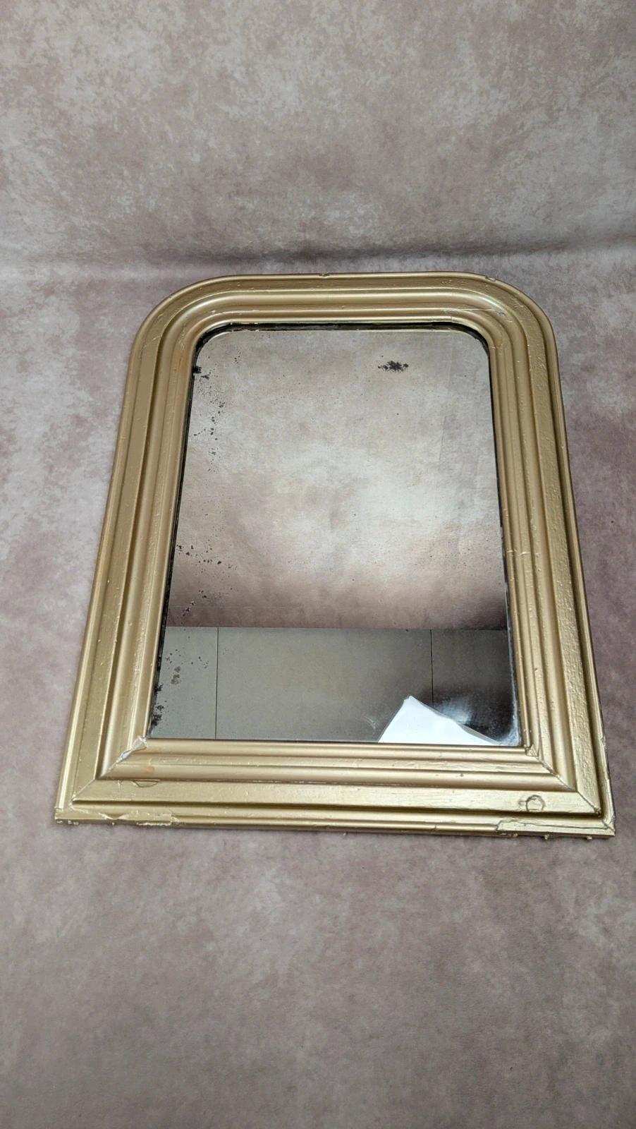 Miroir ancien style Louis-philippe doré patiné