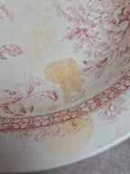 Bassine de toilette ancienne Gien Mireille rose 🌸 Terre de fer porcelaine opaque