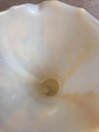 Grand pichet aiguière en verre soufflé italien jaune et blanc – années 60/70