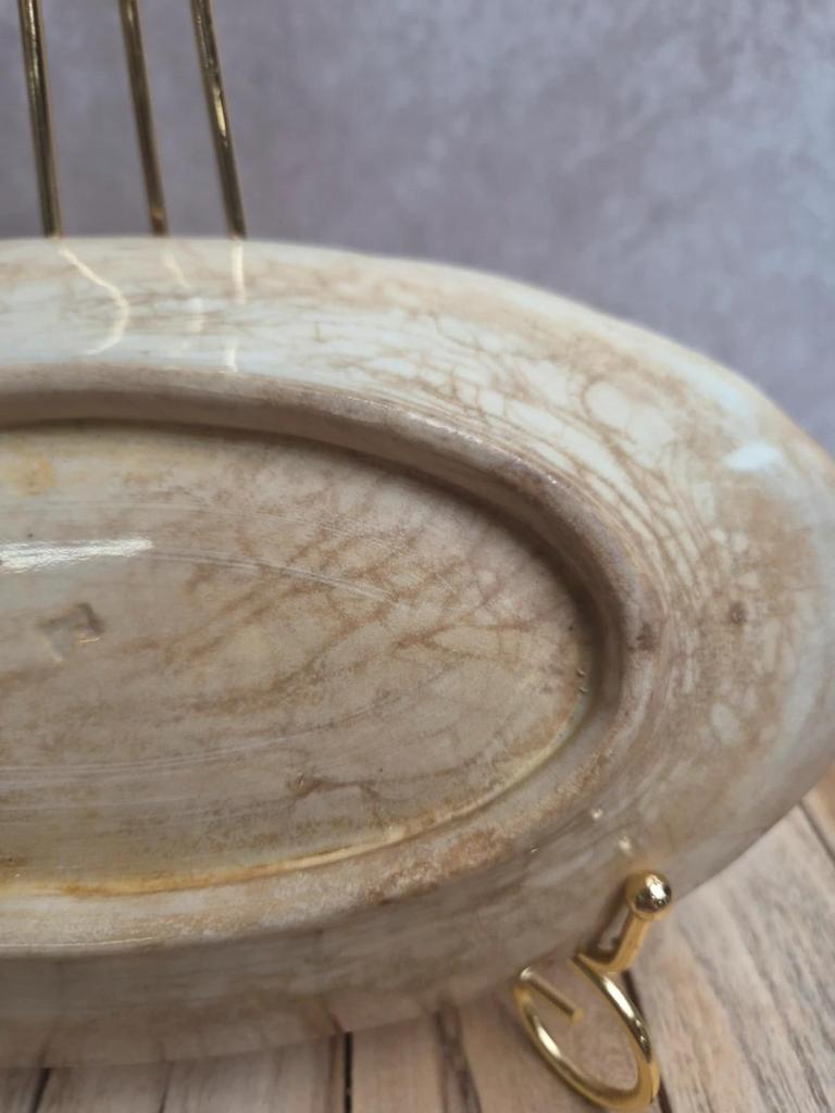 Rare ravier terre de fer Lebacqz & Bouchart – Lucerne rouge
