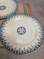 Lot de 3 assiettes à dessert Terre de fer Sarreguemines Digoin modèle Alger