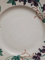 Assiette Gien ancienne décor floral violet 💜 terre de fer style campagne