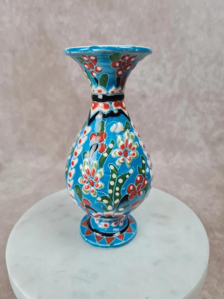 🌸 Vase en céramique artisanale peint à la main, style oriental 🌸