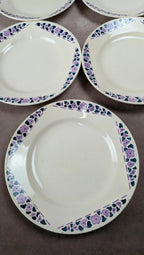 Lot 9 assiettes plates Longchamp Terre de Fer modèle Cannes