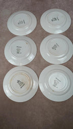 Lot de 6 petites assiettes demi-porcelaine Saint-amand modèle Marcel