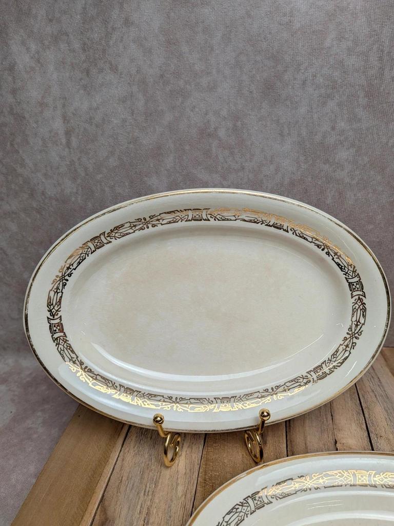 Lot de 2 petits plats ovales Villeroy & Boch – décor doré vintage