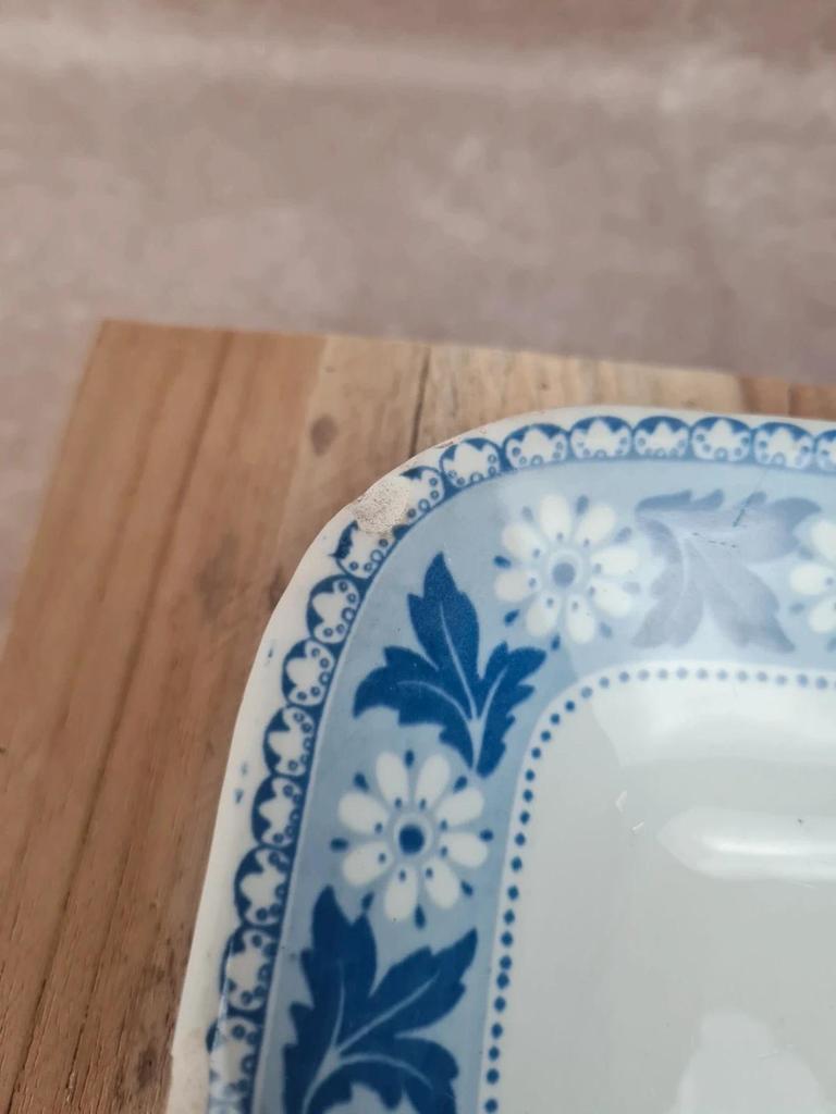 Légumière ancienne en bn terre de fer Sarreguemines “nancy” complète – plat + couvercle 💙