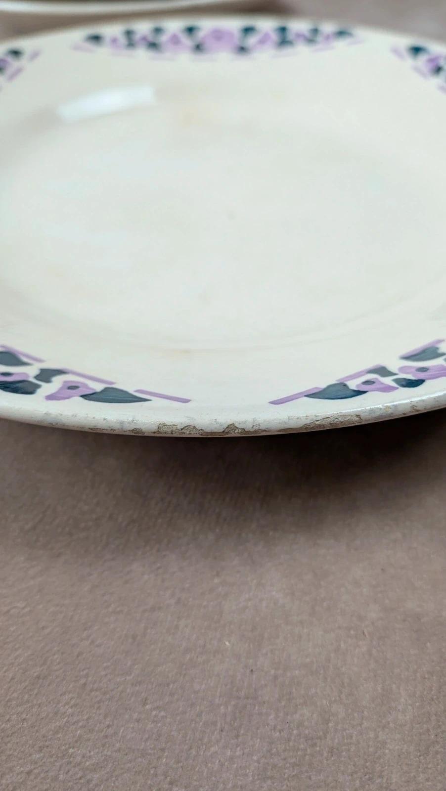 Lot 9 assiettes plates Longchamp Terre de Fer modèle Cannes