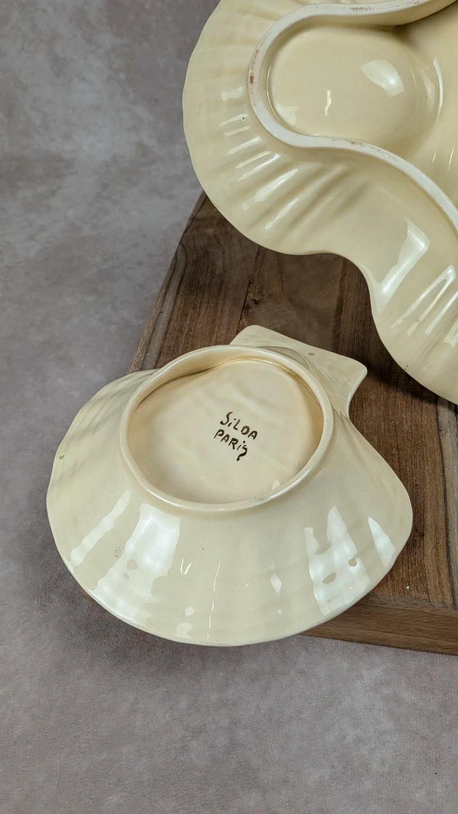 Présentoir coquillage vintage Siloa Paris + 2 coquilles
