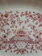 Grand plat ovale Seltmann Weiden Bavaria Theresia rouge – Porcelaine allemande vintage