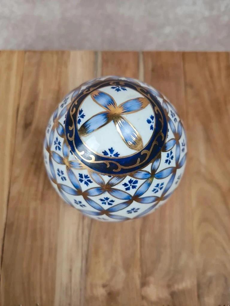 🩵 Œuf décoratif en porcelaine “paris Royal” peint à la main 🩵