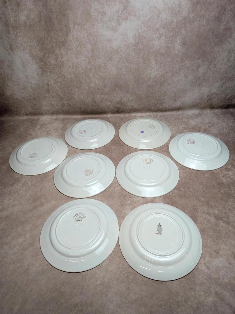 Lot de 8 assiettes plates Lunéville modèle Senlis