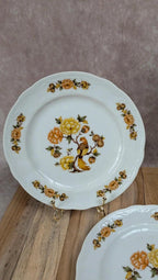 Lot de 2 assiettes à dessert Bavaria décor oiseaux & fleurs