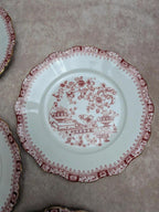 Lot de 6 assiettes Seltmann Weiden Bavaria Theresia rouge
