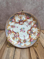 Sous-tasse ancienne décor rocaille fleuri – esprit romantique – porcelaine ancienne