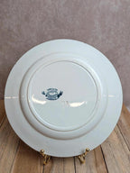 Assiette ancienne en terre de fer Saint-amandinoise – Modèle Margot – Fleurs bleues