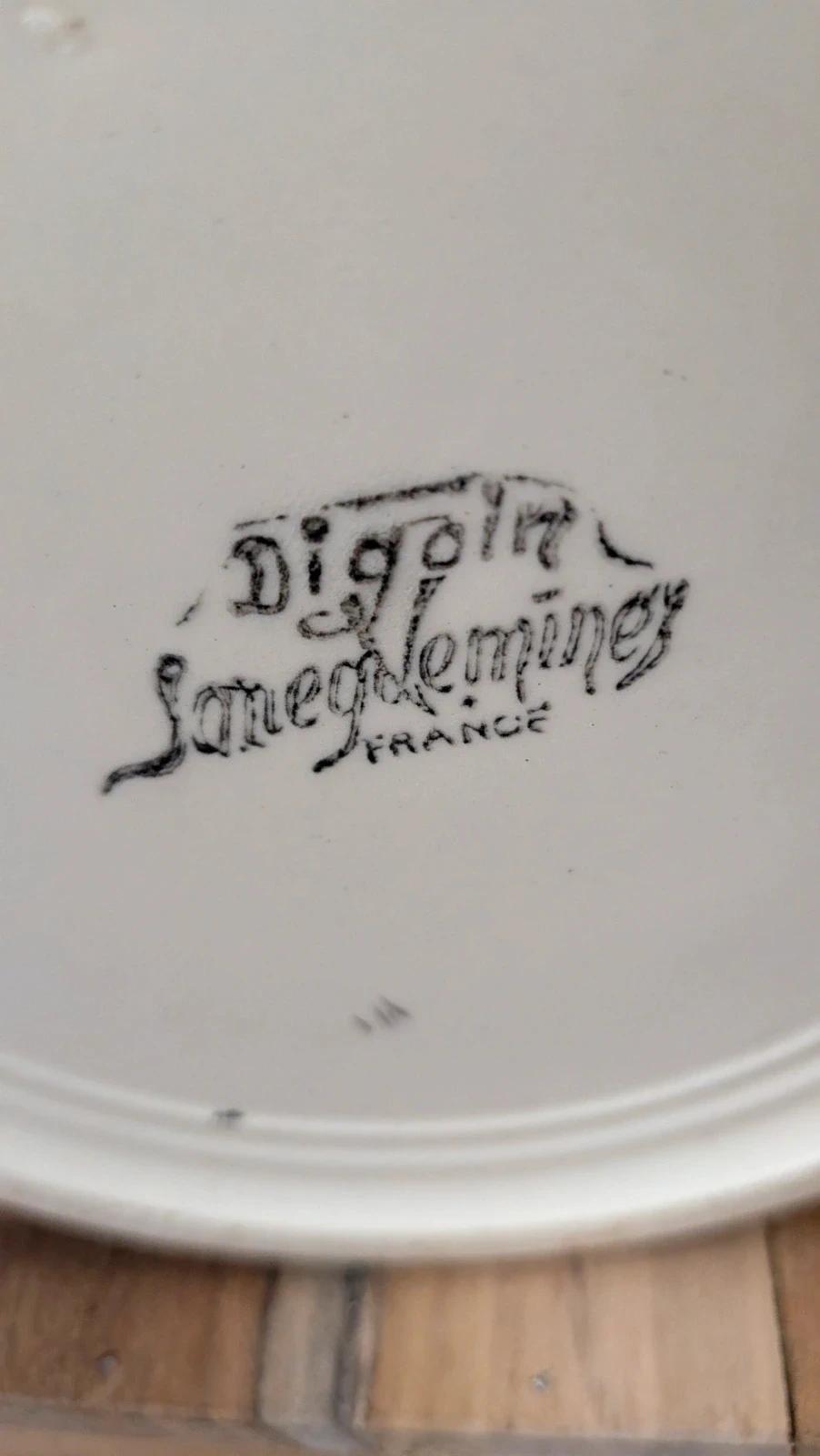 Grande cruche ancienne Sarreguemines à liserés dorés