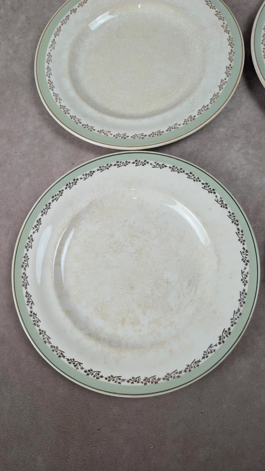 Lot de 6 assiettes plates vintage Saintonge – demi-porcelaine