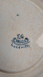 Lot de 6 assiettes plates anciennes Kg Lunéville – modèle Angèle