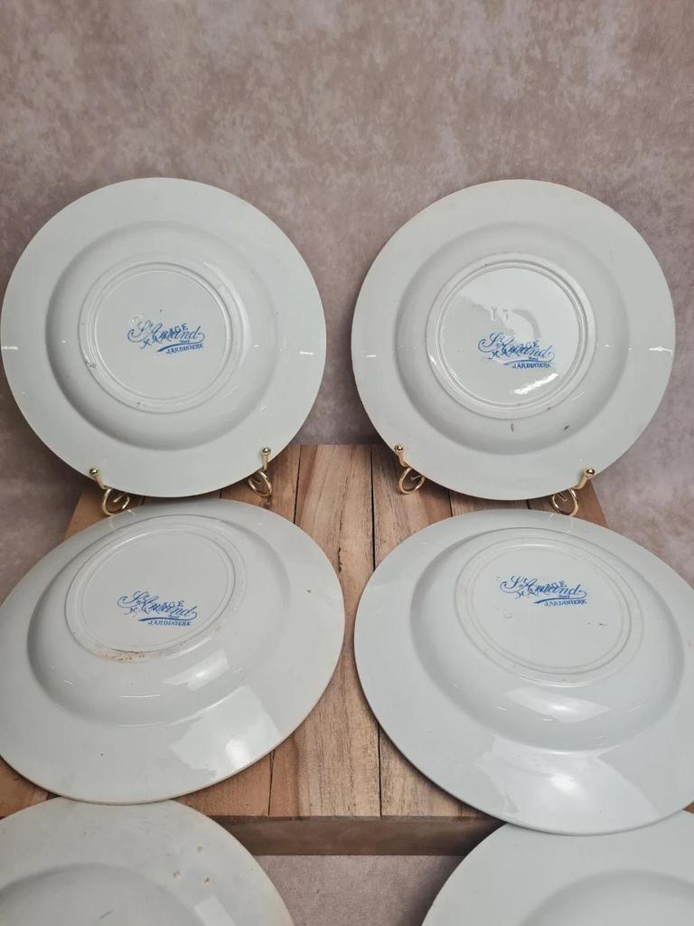Lot de 9 assiettes creuses anciennes Saint-amand & Hamage modèle Jardinière 🌿