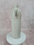 Ancienne bouteille en grès vernissé beige Xixᵉ, avec anse, déco vintage 🏺