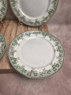 Joli lot de 4 assiettes anciennes en terre de fer de Saint-amand et Hamages, modèle Estival.