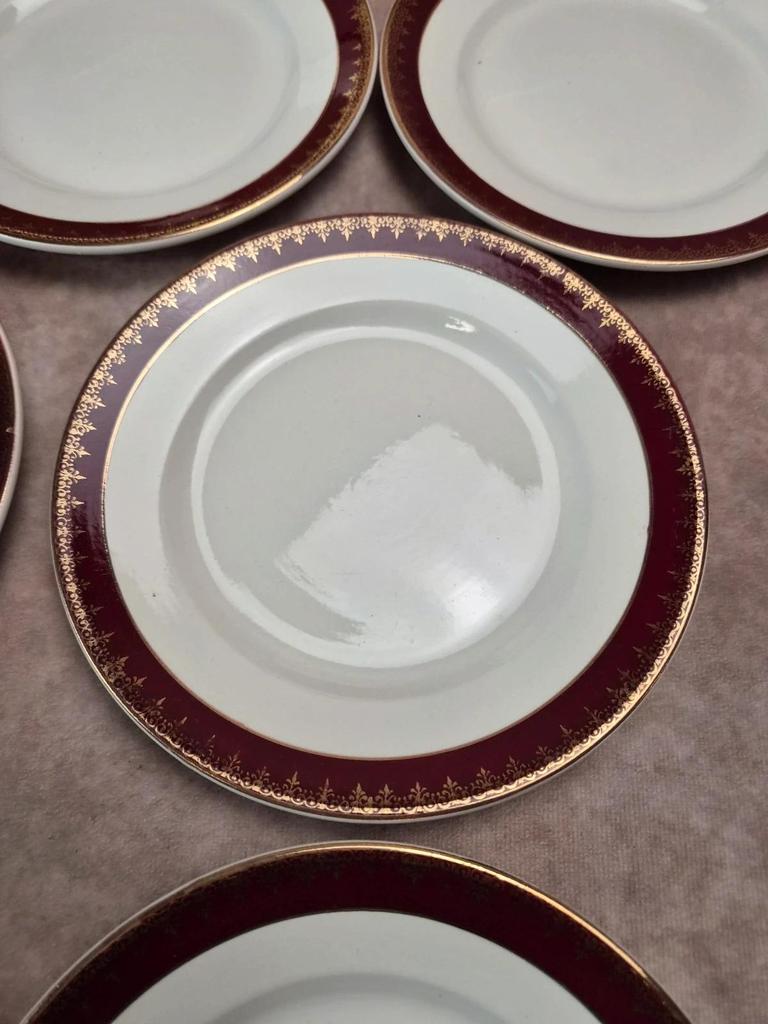 Lot de 12 assiettes à dessert Digoin Sarreguemines “rubis”