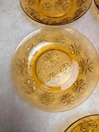 Lot de 5 assiettes creuses vintage Vereco ambre