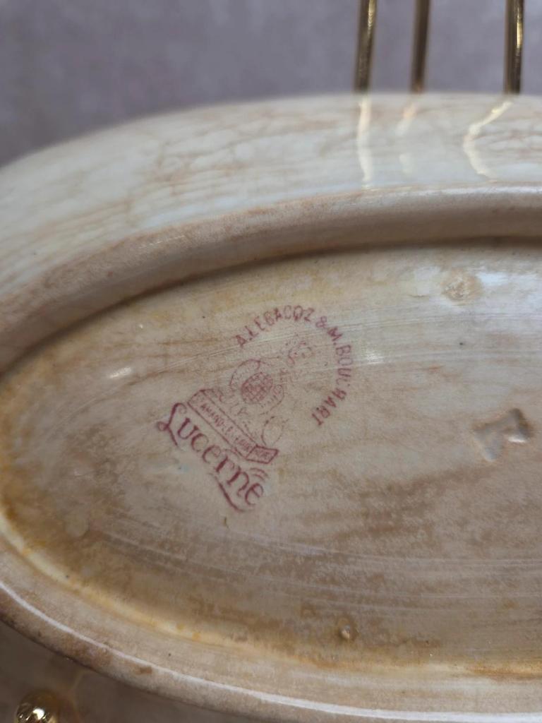 Rare ravier terre de fer Lebacqz & Bouchart – Lucerne rouge