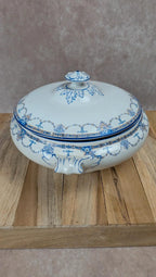 Soupière vintage Palissy England bleu & blanc
