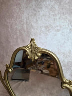 Grand miroir psyché de table en laiton – style Louis Xv rococo – vintage