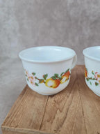 Lot de 3 tasses à café Arcopal – motif pommes vintage