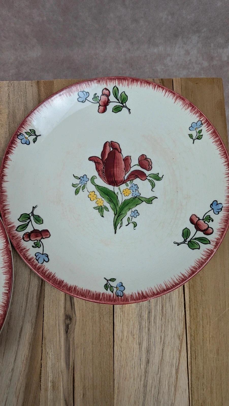 Lot de 2 assiettes à dessert Gien Lorraine