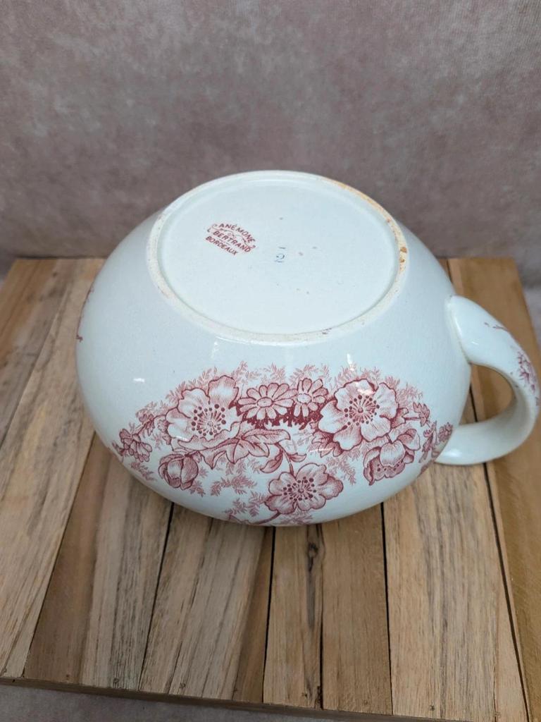 Ensemble de toilette ancien Anémone L. Bertrand Bordeaux terre de fer