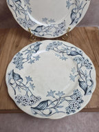 Lot de 2 assiettes terre de fer Longchamp modèle Lila Art nouveau 22 cm