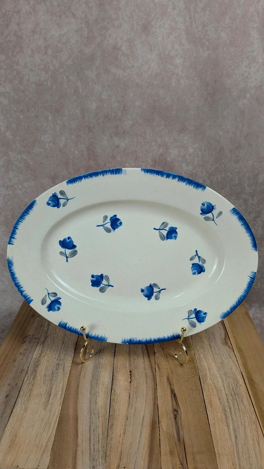 Plat ovale Gien – modèle Venise Poitevine peint main