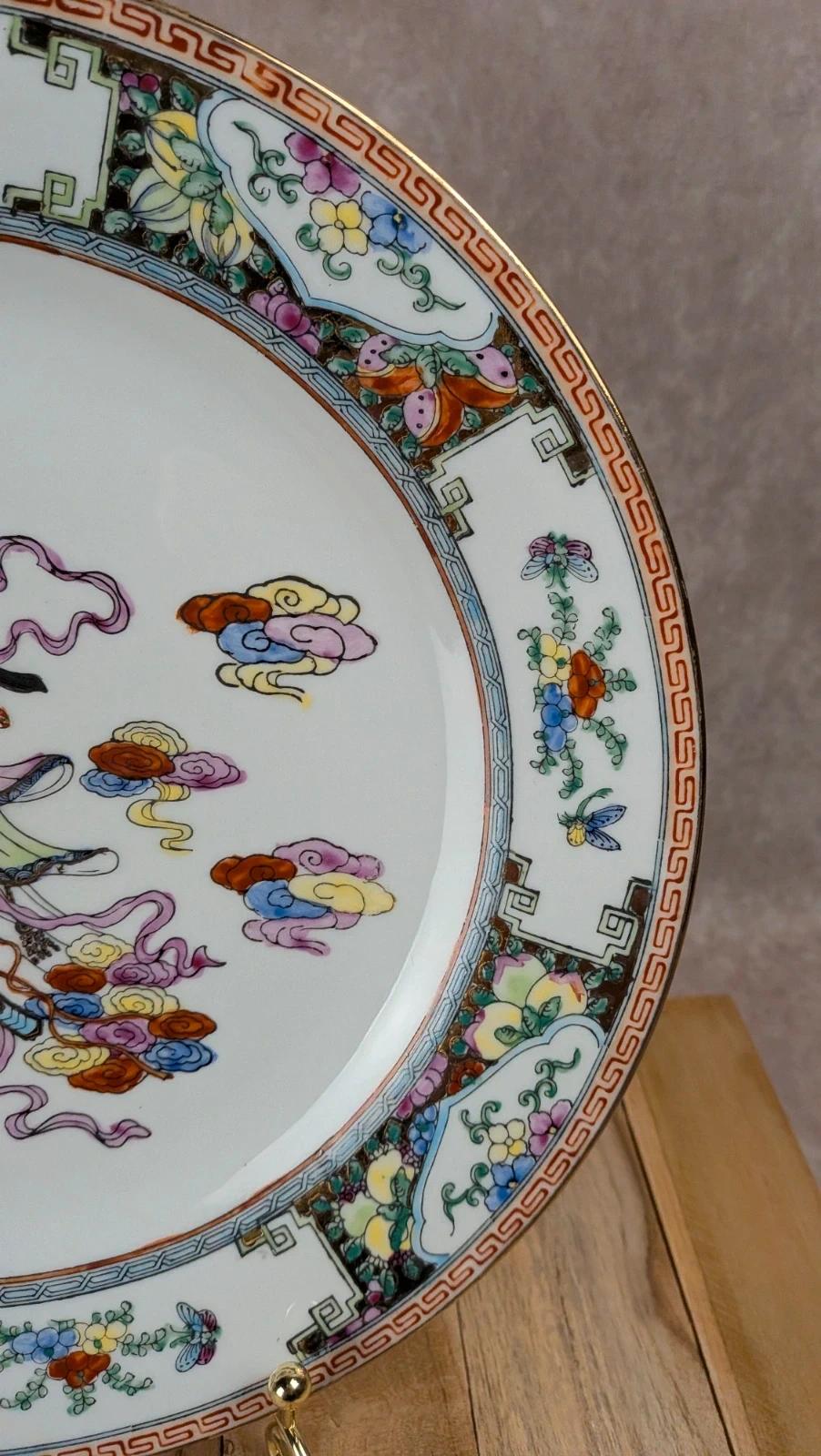 Assiette chinoise décor peint main