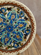 💠 Assiette artisanale en céramique émaillée décor floral 💠