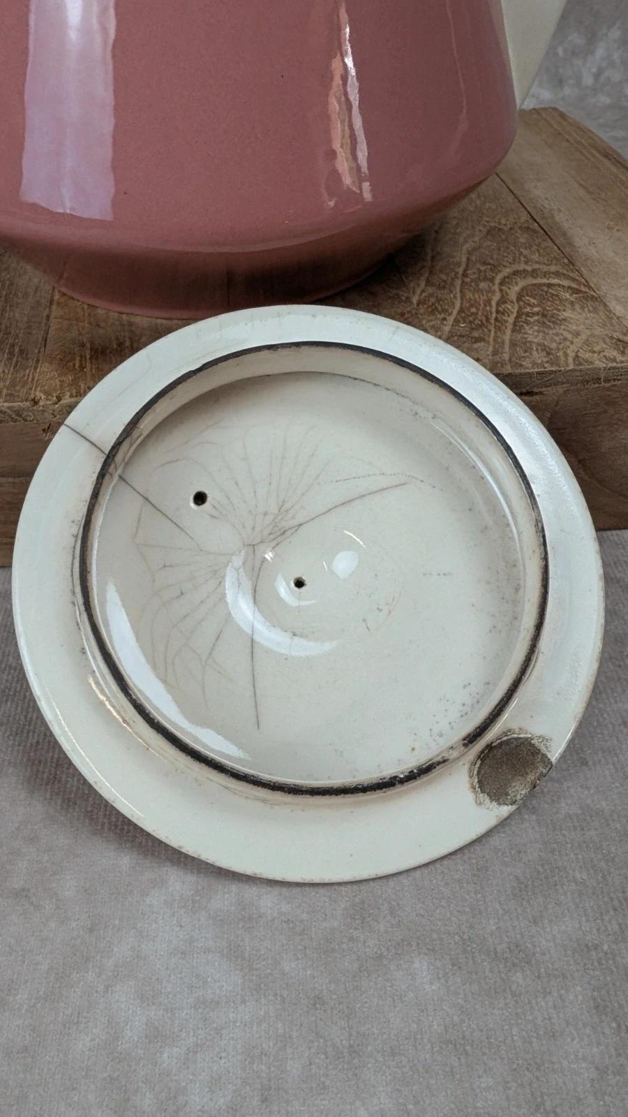 Théière vintage Villeroy & Boch Salam France rose poudré