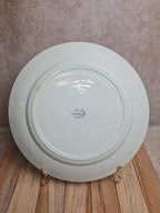 Grand plat rond ancien Saint-amand modèle Richelieu 🌿 Terre de fer verte vintage