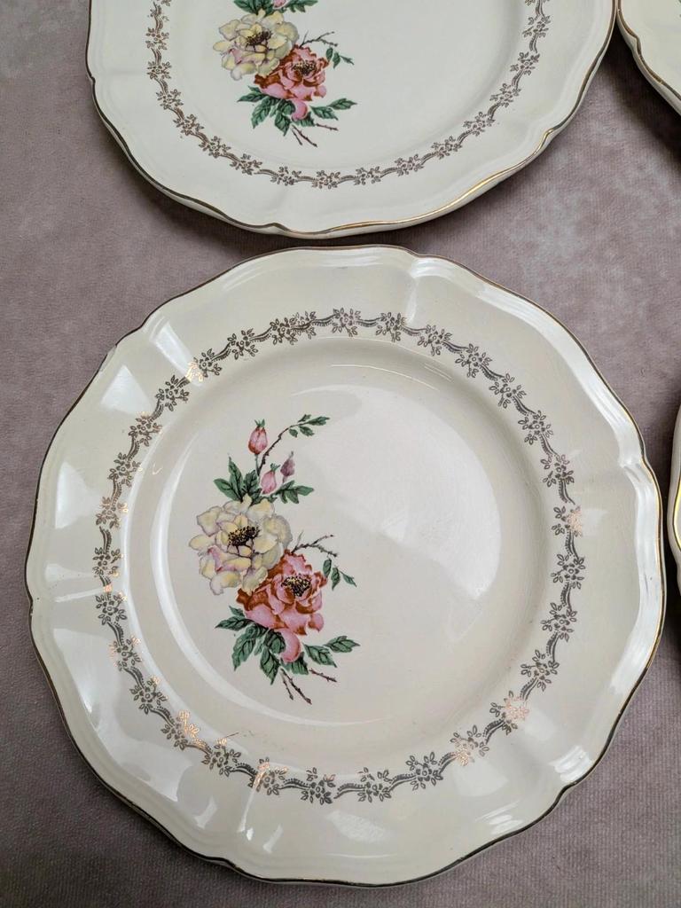 6 assiettes dessert Sarreguemines terre de fer