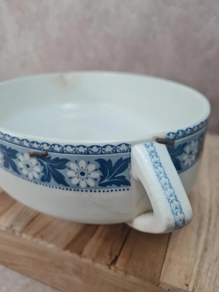 Légumière ancienne en bn terre de fer Sarreguemines “nancy” complète – plat + couvercle 💙