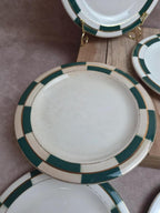 Lot de 10 assiettes à dessert Salins – Opaceline Jamier Vert – damier vintage