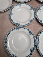 Lot de 9 assiettes creuses Terre de Fer St Amand modèle Andrinople
